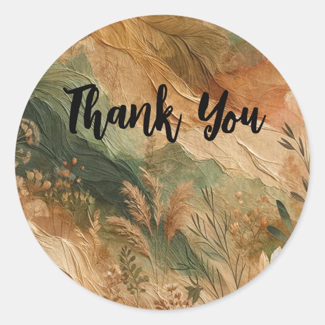 Adesivo Redondo Terracotta Peach Prisionou Flores Boho Casamento (Frente)