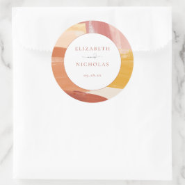 Adesivo Redondo Terracotta Sunrise | Casamento Monograma
