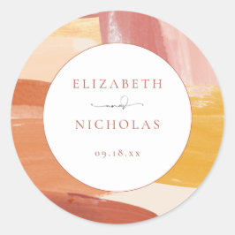 Adesivo Redondo Terracotta Sunrise | Casamento Monograma