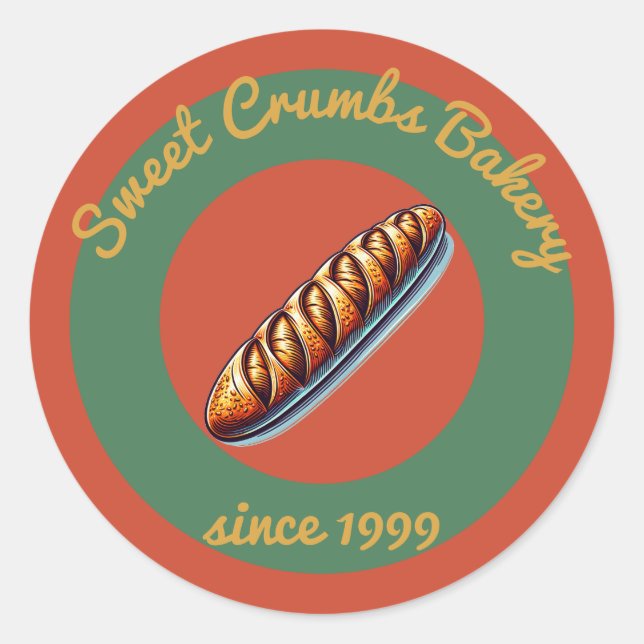 Adesivo Redondo Terracotta, Verde, Amarelo de mostarda (Frente)