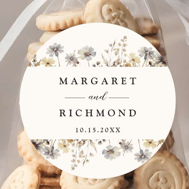 Adesivo Redondo Terracotta Wildflower Casamento Floral (Criador carregado)