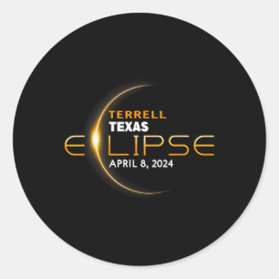 Adesivo Redondo Terrell Texas Total Solar Eclipse 2024