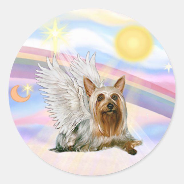Adesivo Redondo Terrier Silky (Frente)