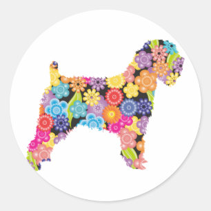 Adesivo Redondo Terrier Wheaten brandamente revestido