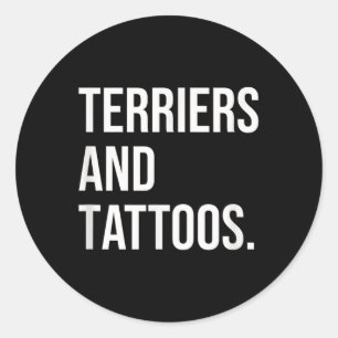 Adesivo Redondo Terriers E Tattoos Terrier Owner Cachorro Inked Lo