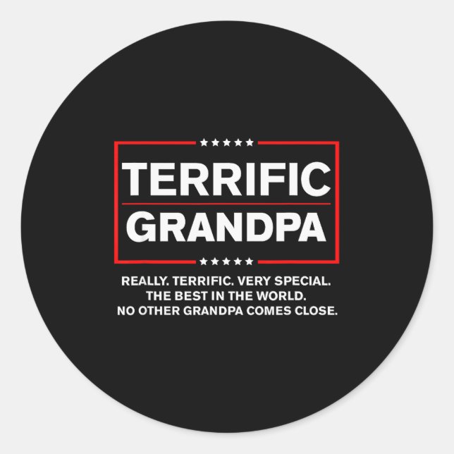 Adesivo Redondo Terrific Grandpa - Funny Donald Trump Campaign Sty (Frente)