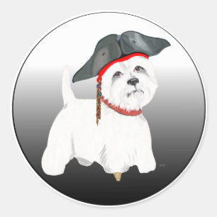 Adesivo Redondo Terrorreiro Branco do Oeste no Halloween