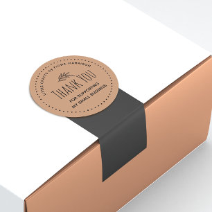 Adesivo Redondo Terroso Obrigado Por Apoiar Meu Pequeno Negócio