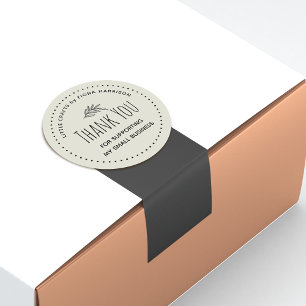 Adesivo Redondo Terroso Obrigado Por Apoiar Minha Pequena Empresa