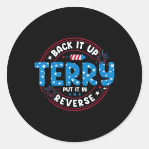 Adesivo Redondo Terry Colocou De Volta Em 4 De Julho