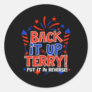Adesivo Redondo Terry Colocou No Verso 4 De Julho Fir