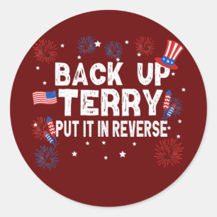 Adesivo Redondo Terry, Dê Ré, Fogos de Artifício Engraçado