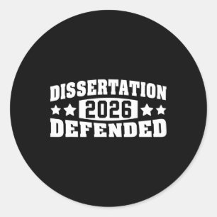 Adesivo Redondo Tese Defendida 2026 Phd Edd Doutorado Graduado
