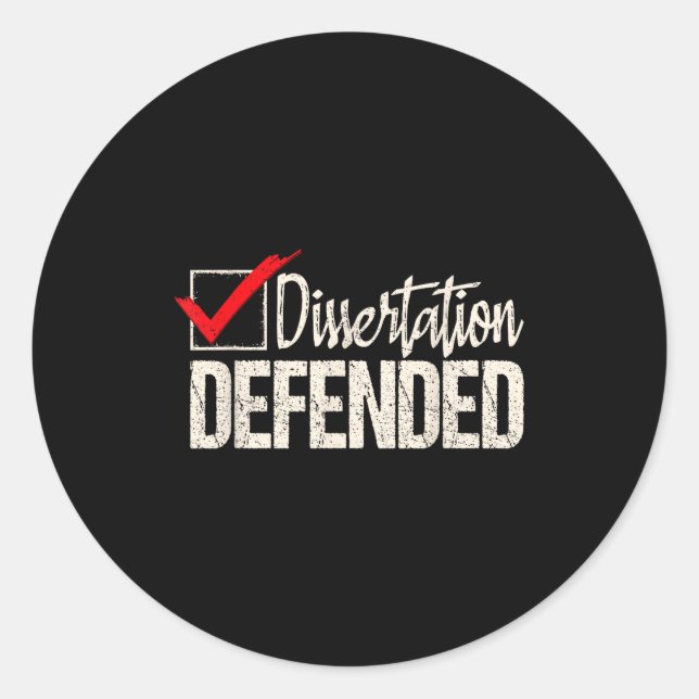 Adesivo Redondo Tese defendida - graduado phd ph.d. (Frente)
