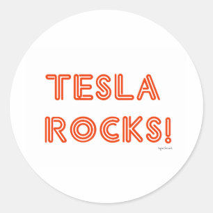 Adesivo Redondo Tesla Rocks!