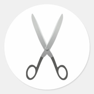 Adesivo Redondo Tesoura