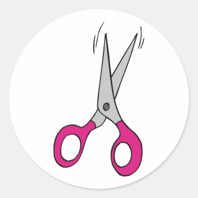Adesivo Redondo Tesoura (Frente)