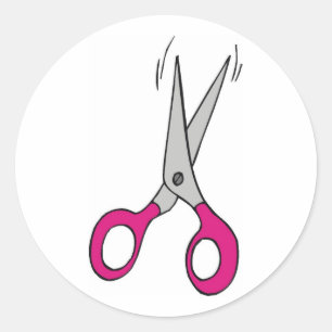 Adesivo Redondo Tesoura