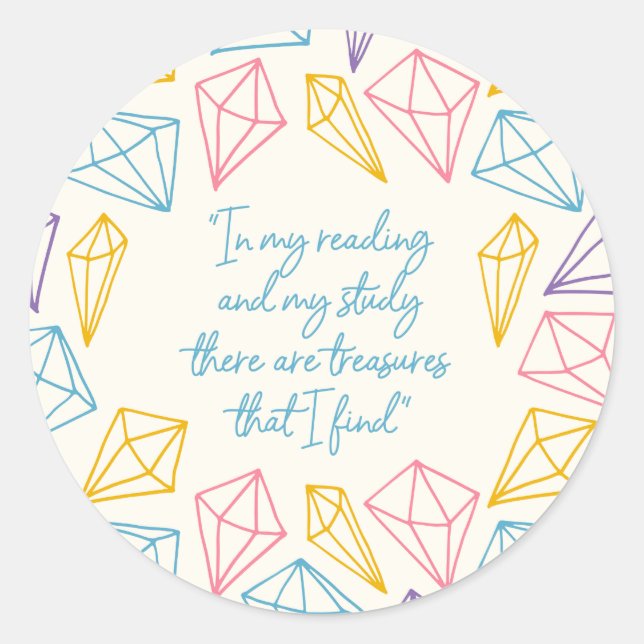 Adesivo Redondo "Tesouros Que Eu Encontro" (Frente)