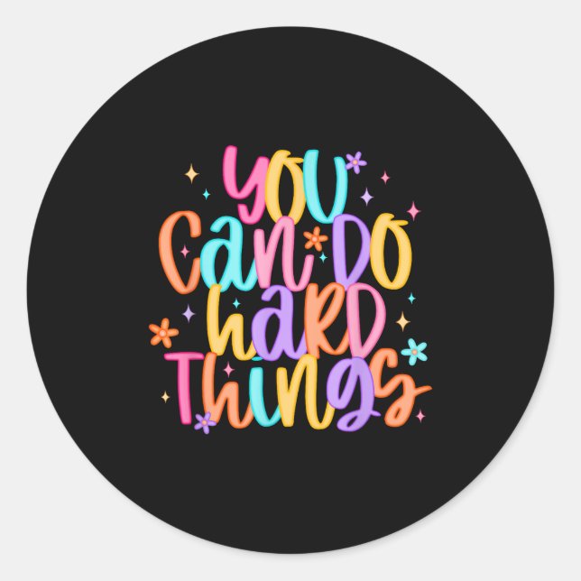 Adesivo Redondo Test Day You Can Do Hard Things Teacher Testing Da (Frente)