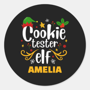 Adesivo Redondo Testador de Biscoito Elf Família Correspondente Ty