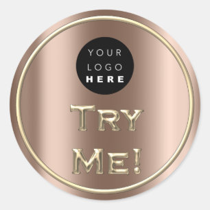 Adesivo Redondo Teste o contêiner de amostra de testador Dourado d