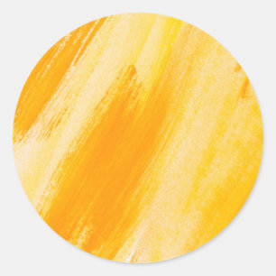 Adesivo Redondo Teste padrão amarelo alaranjado da pintura