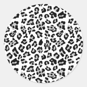 Adesivo Redondo Teste padrão animal do impressão do leopardo pre