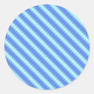 Adesivo Redondo Teste padrão azul da textura da listra do Crochet