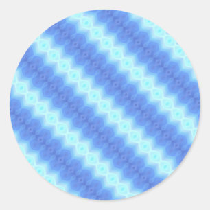 Adesivo Redondo Teste padrão azul da textura da listra do Crochet