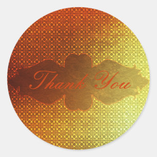 Adesivo Redondo Teste padrão celta contemporâneo alaranjado