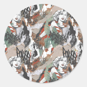 Adesivo Redondo Teste padrão cómico 6 das alcaparras de Supergir