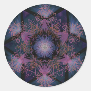 Adesivo Redondo Teste padrão da mandala de Merkabah
