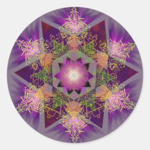 Adesivo Redondo Teste padrão da mandala de Merkabah