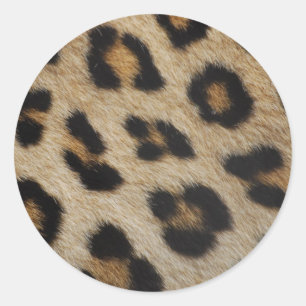 Adesivo Redondo Teste padrão da textura da pele do leopardo