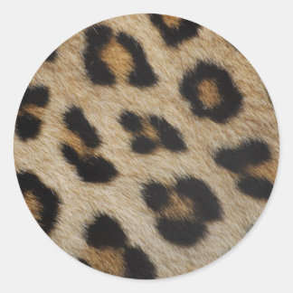 Adesivo Redondo Teste padrão da textura da pele do leopardo