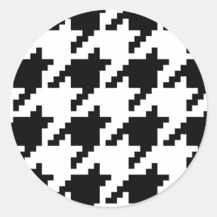 Adesivo Redondo Teste padrão da verificação de Houndstooth do