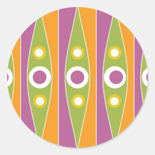 Adesivo Redondo Teste padrão de bolinhas colorido moderno