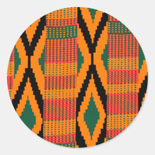 Adesivo Redondo Teste padrão de Kente