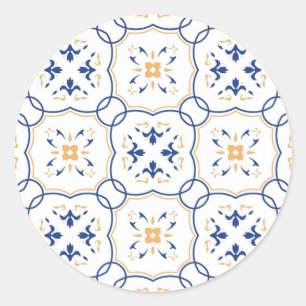 Adesivo Redondo Teste padrão floral