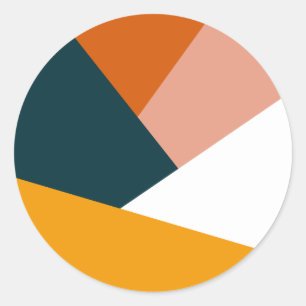 Adesivo Redondo Teste padrão geométrico abstrato moderno do bloc