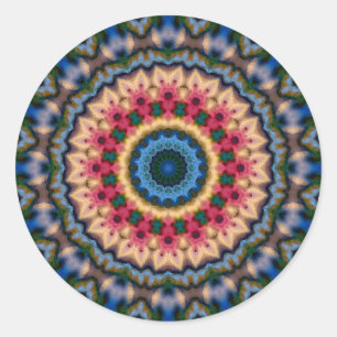 Adesivo Redondo Teste padrão kaleidoscopic do azulejo do mosaico