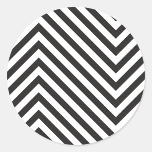 Adesivo Redondo Teste padrão preto e branco retro