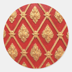 Adesivo Redondo Teste padrão tailandês da arte