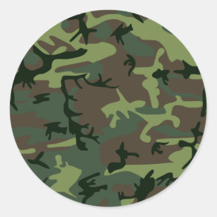 Adesivo Redondo Teste padrão verde de Camo Brown da camuflagem
