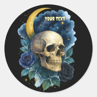 Adesivo Redondo Testemunha Ética Gótica Floral de Halloween Creepy