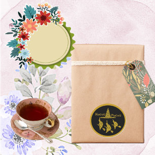 Adesivo Redondo Testemunhas de Ouro do Hocus Pocus em Broom Spooky