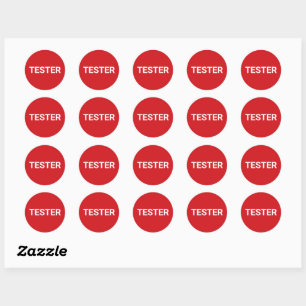 Adesivo Redondo Tester Sticker - Re com Palavra Branca