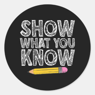 Adesivo Redondo Testes De Arte Do Dia Para Mulheres Homens Teste D