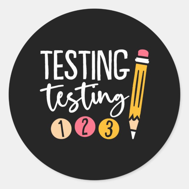 Adesivo Redondo Testes de Dia 123 Cute Test Day (Frente)